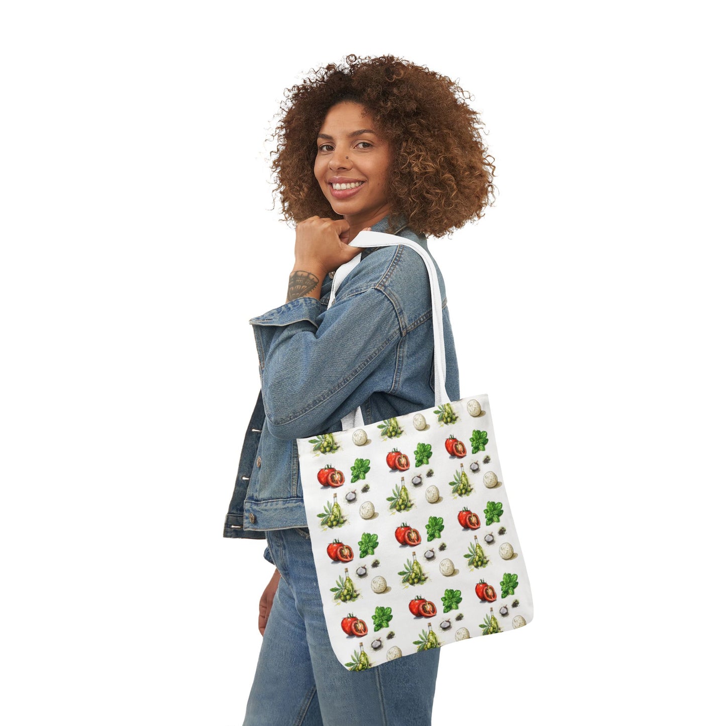 Cute Caprece Salad Canvas Tote Bag - Everyday Use - Perfect for Foodies, Cooks, Friends