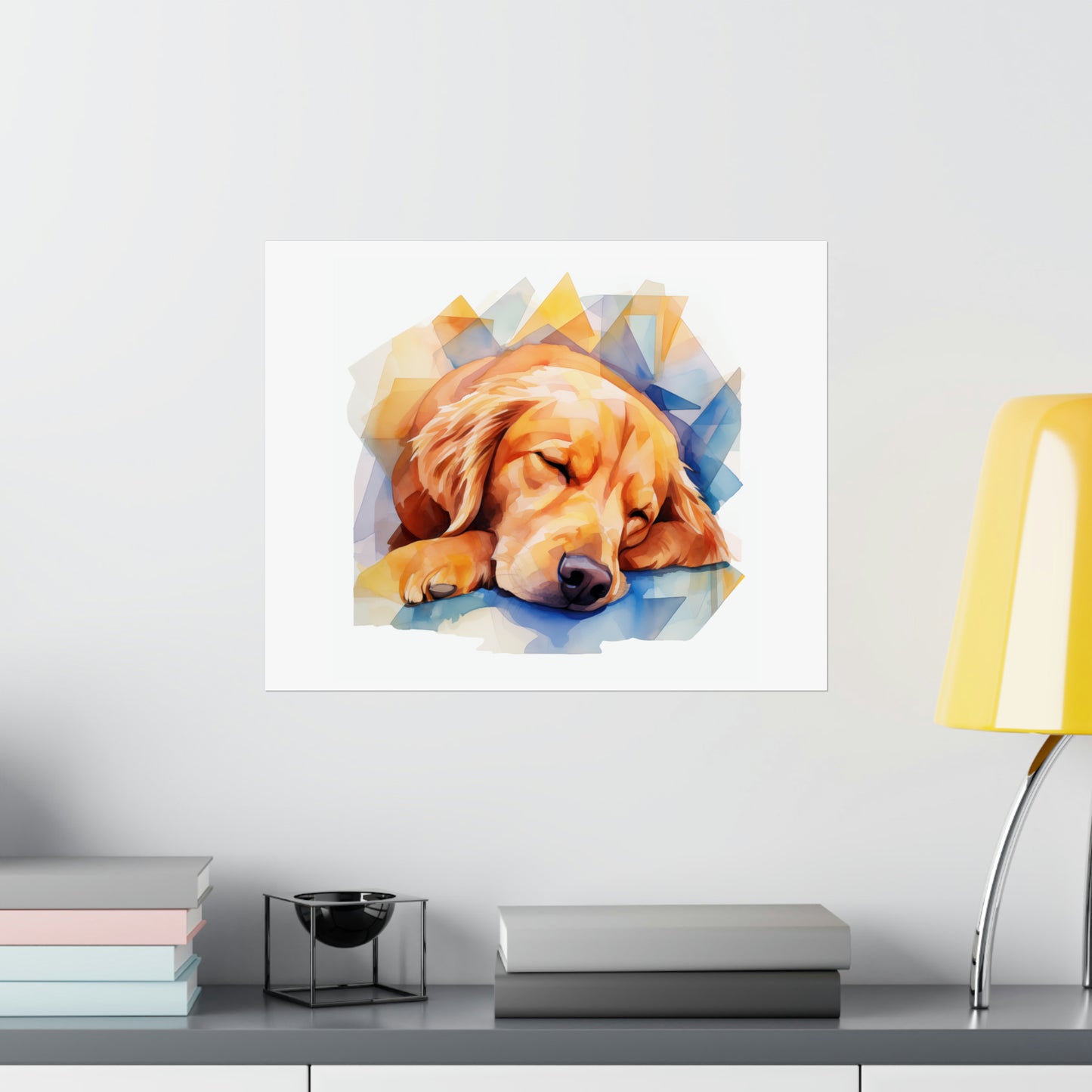 Golden Retriever Print - Modern Watercolor - Cozy Dog Portrait / Poster / Wall Art on Gallery Quality Paper - Versatile & Vibrant
