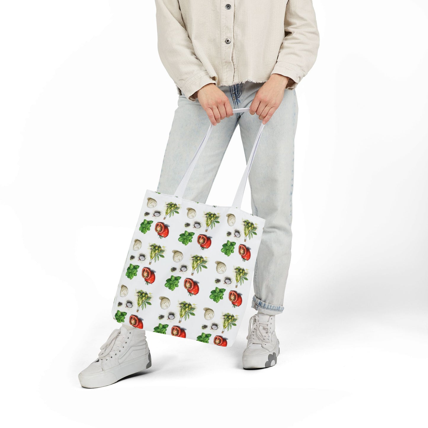 Cute Caprece Salad Canvas Tote Bag - Everyday Use - Perfect for Foodies, Cooks, Friends