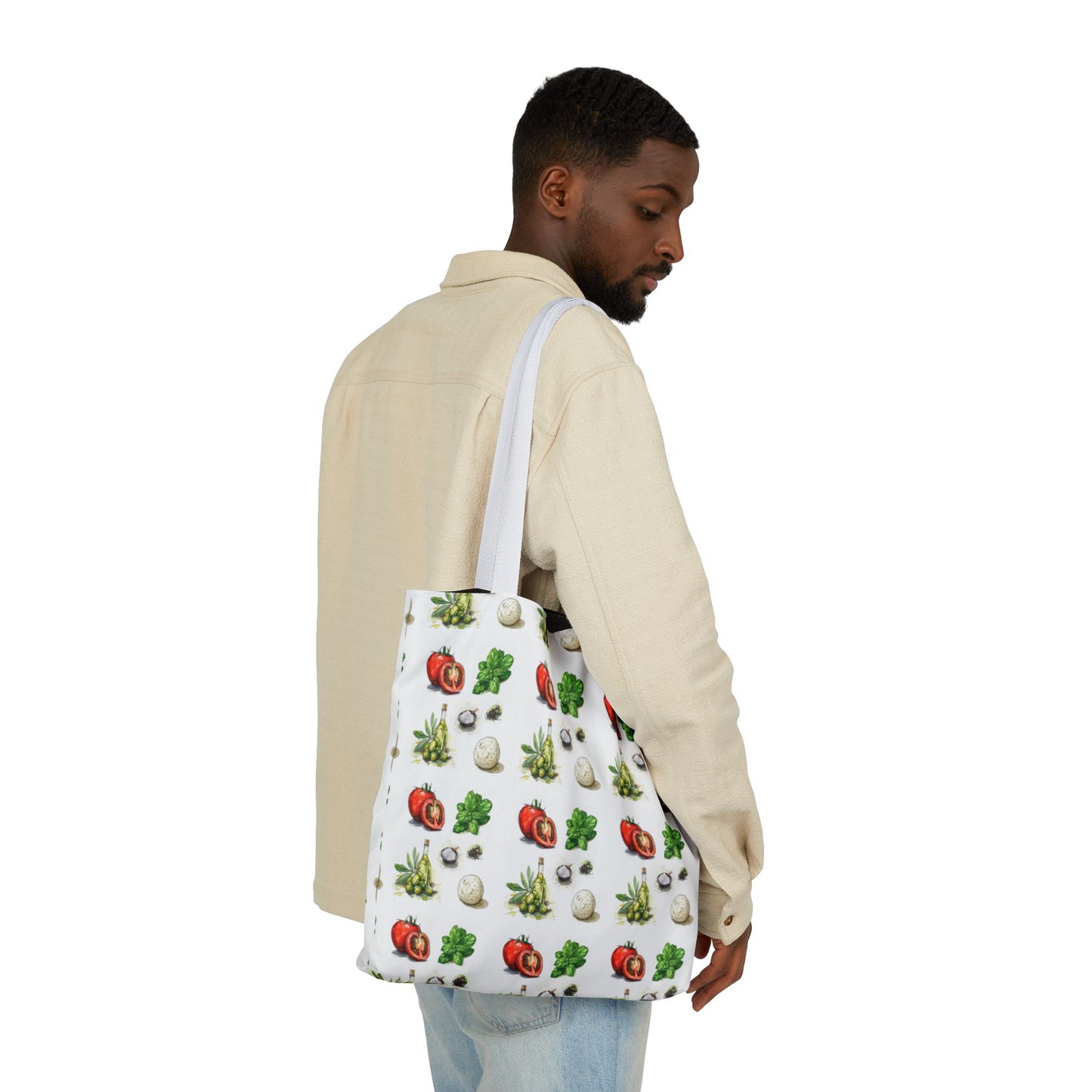 Cute Caprece Salad Canvas Tote Bag - Everyday Use - Perfect for Foodies, Cooks, Friends