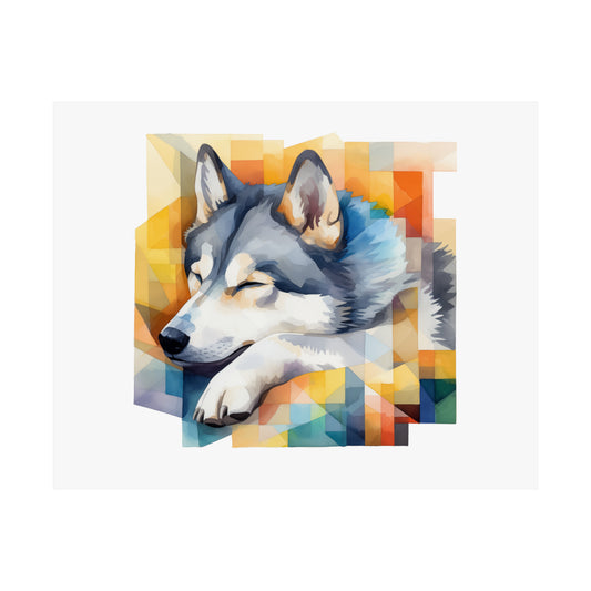 Husky Print - Modern Watercolor - Dog Portrait / Poster / Wall Art - Ready to Hang, Versatile and Vibrant on Fine Art Paper