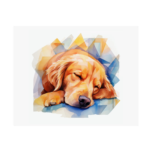 Golden Retriever Print - Modern Watercolor - Cozy Dog Portrait / Poster / Wall Art on Gallery Quality Paper - Versatile & Vibrant