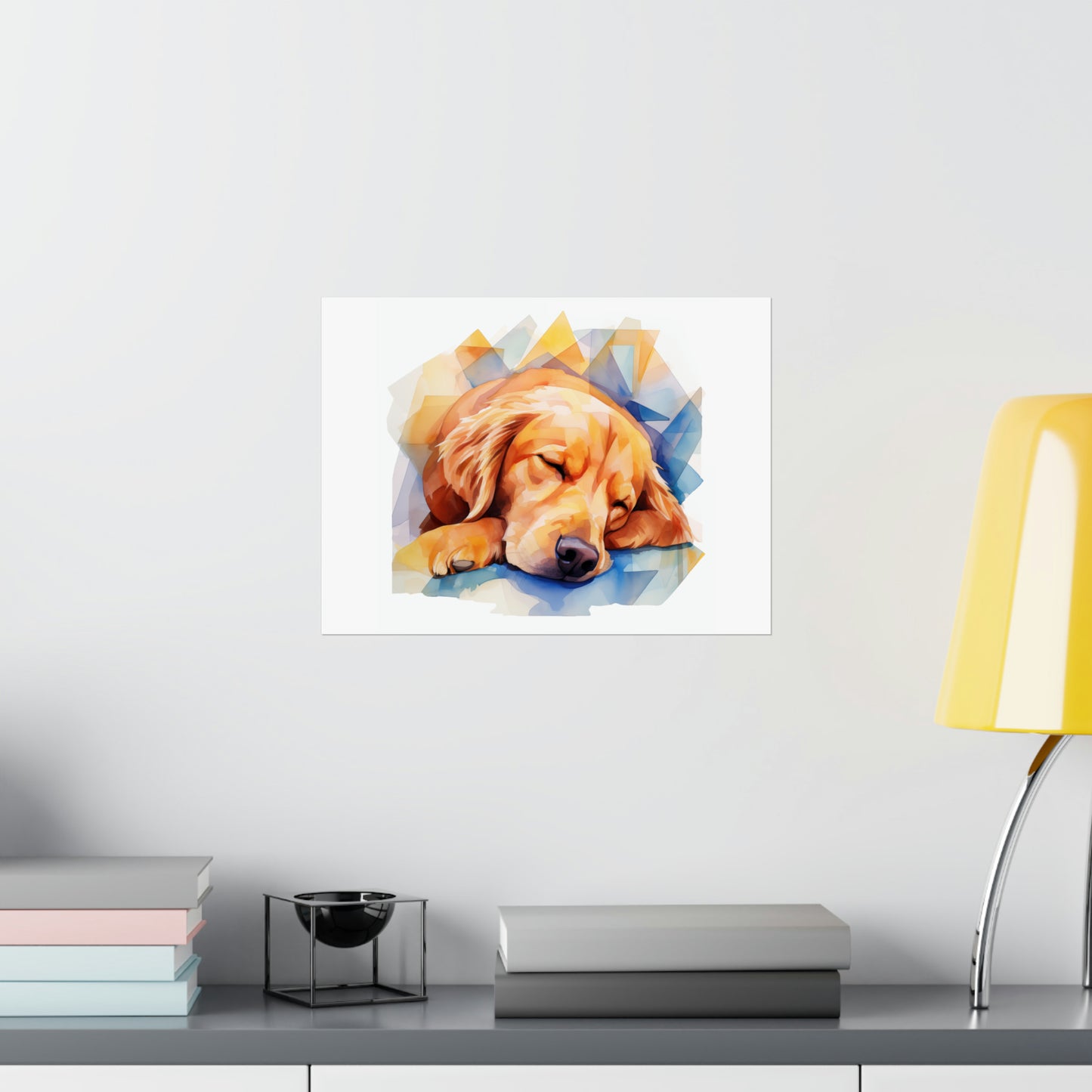 Golden Retriever Print - Modern Watercolor - Cozy Dog Portrait / Poster / Wall Art on Gallery Quality Paper - Versatile & Vibrant