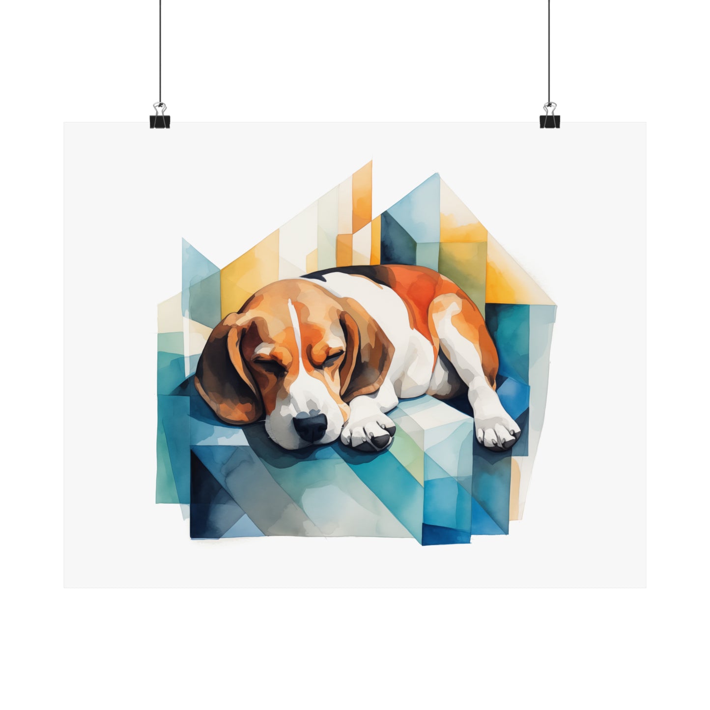 Beagle Print - Modern Watercolor - Dog Portrait / Poster / Wall Art - Ready to Hang, Versatile and Vibrant on Fine Art Paper