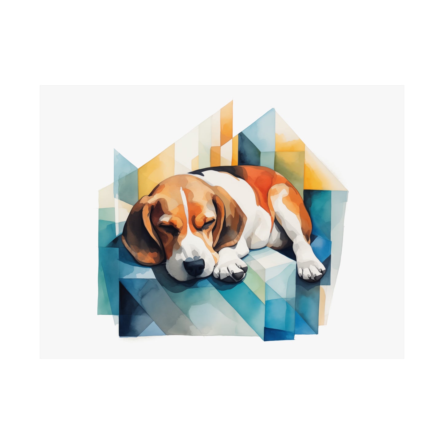 Beagle Print - Modern Watercolor - Dog Portrait / Poster / Wall Art - Ready to Hang, Versatile and Vibrant on Fine Art Paper