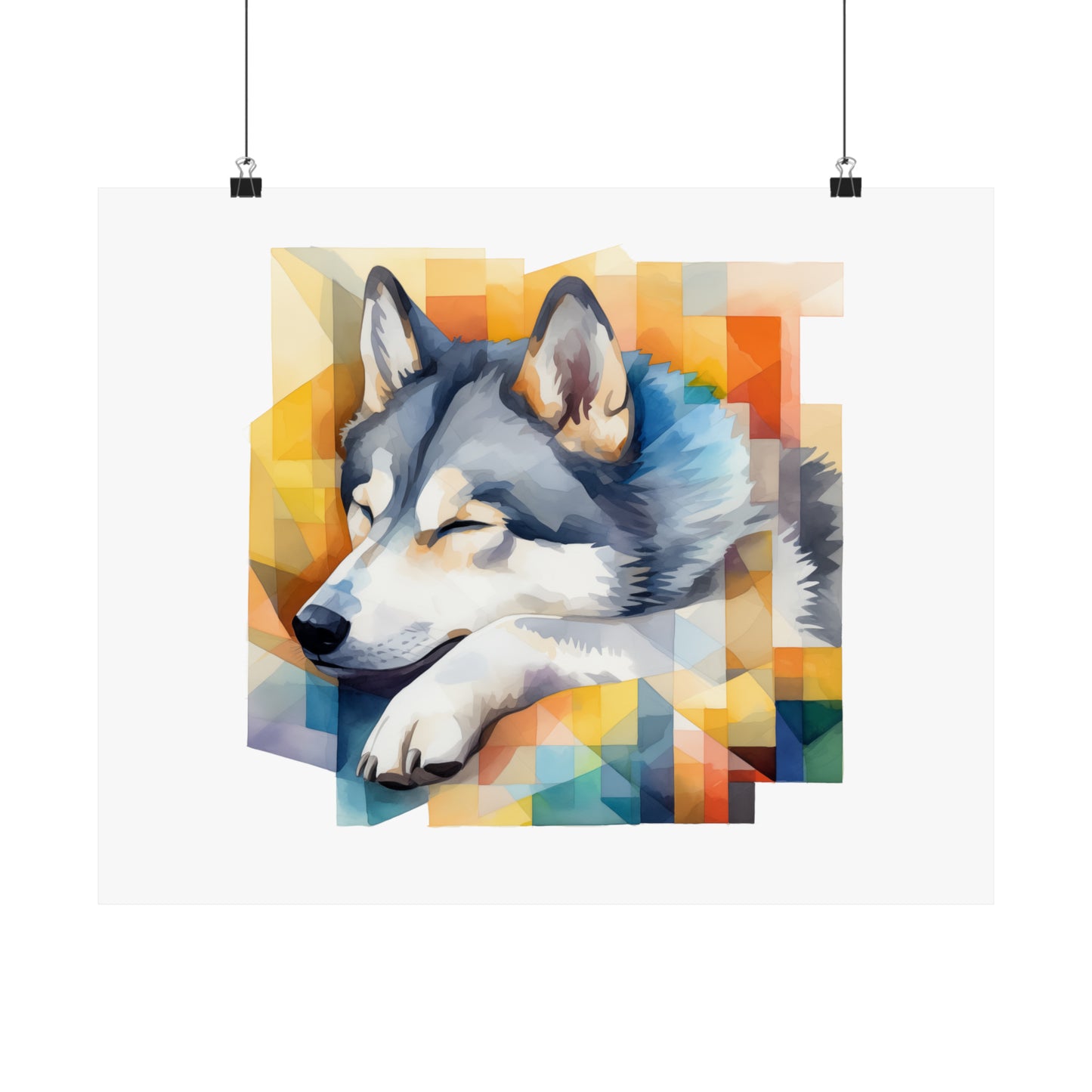 Husky Print - Modern Watercolor - Dog Portrait / Poster / Wall Art - Ready to Hang, Versatile and Vibrant on Fine Art Paper