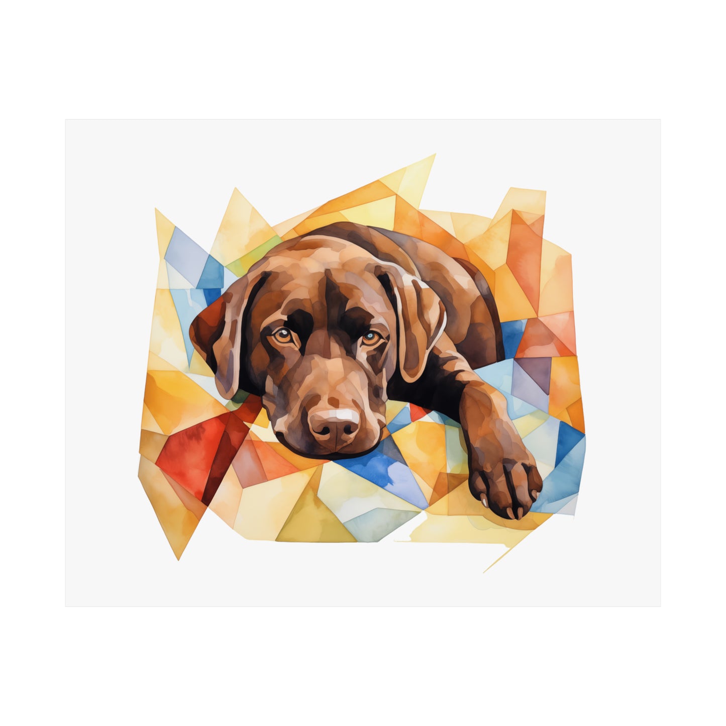 Chocolate Labrador Print - Modern Watercolor - Dog Portrait / Poster / Wall Art - Ready to Hang, Versatile and Vibrant on Fine Art Paper