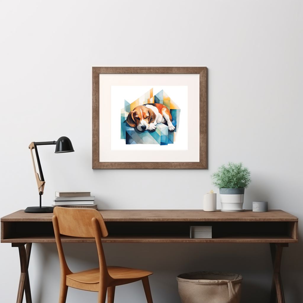 Beagle Print - Modern Watercolor - Dog Portrait / Poster / Wall Art - Ready to Hang, Versatile and Vibrant on Fine Art Paper