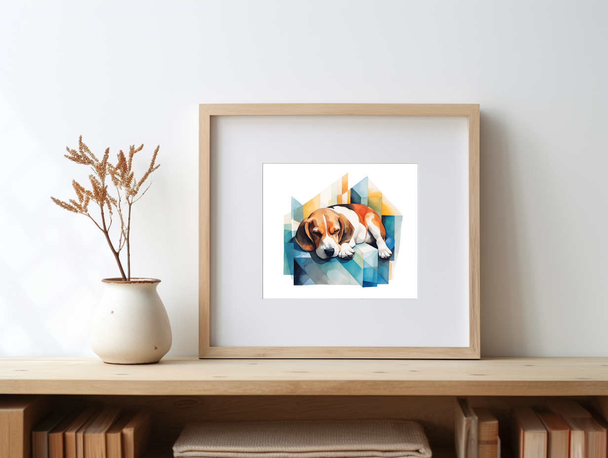 Beagle Print - Modern Watercolor - Dog Portrait / Poster / Wall Art - Ready to Hang, Versatile and Vibrant on Fine Art Paper