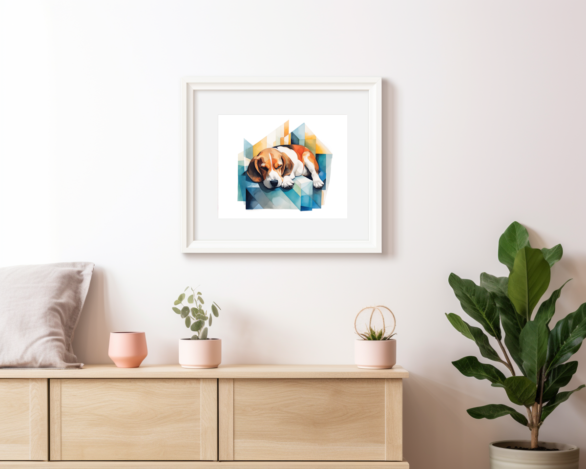 Beagle Print - Modern Watercolor - Dog Portrait / Poster / Wall Art - Ready to Hang, Versatile and Vibrant on Fine Art Paper