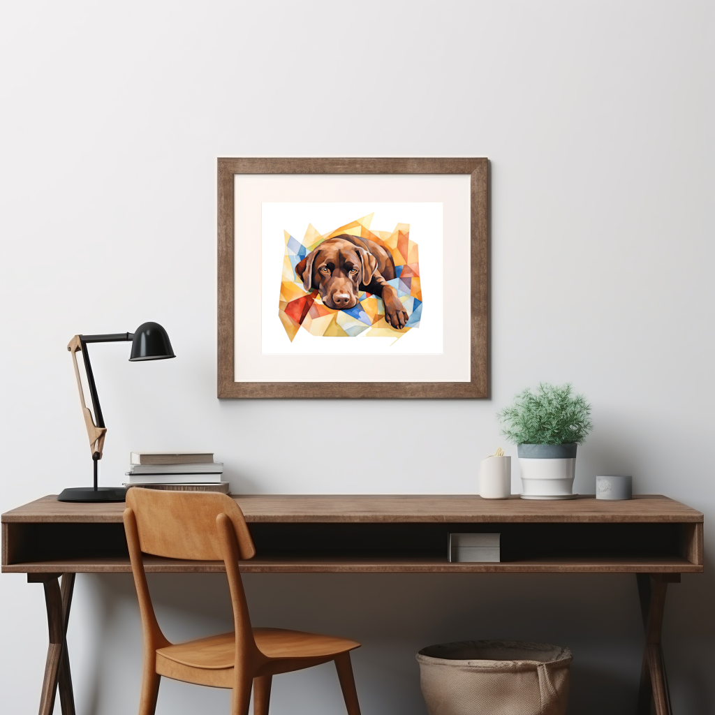 Chocolate Labrador Print - Modern Watercolor - Dog Portrait / Poster / Wall Art - Ready to Hang, Versatile and Vibrant on Fine Art Paper