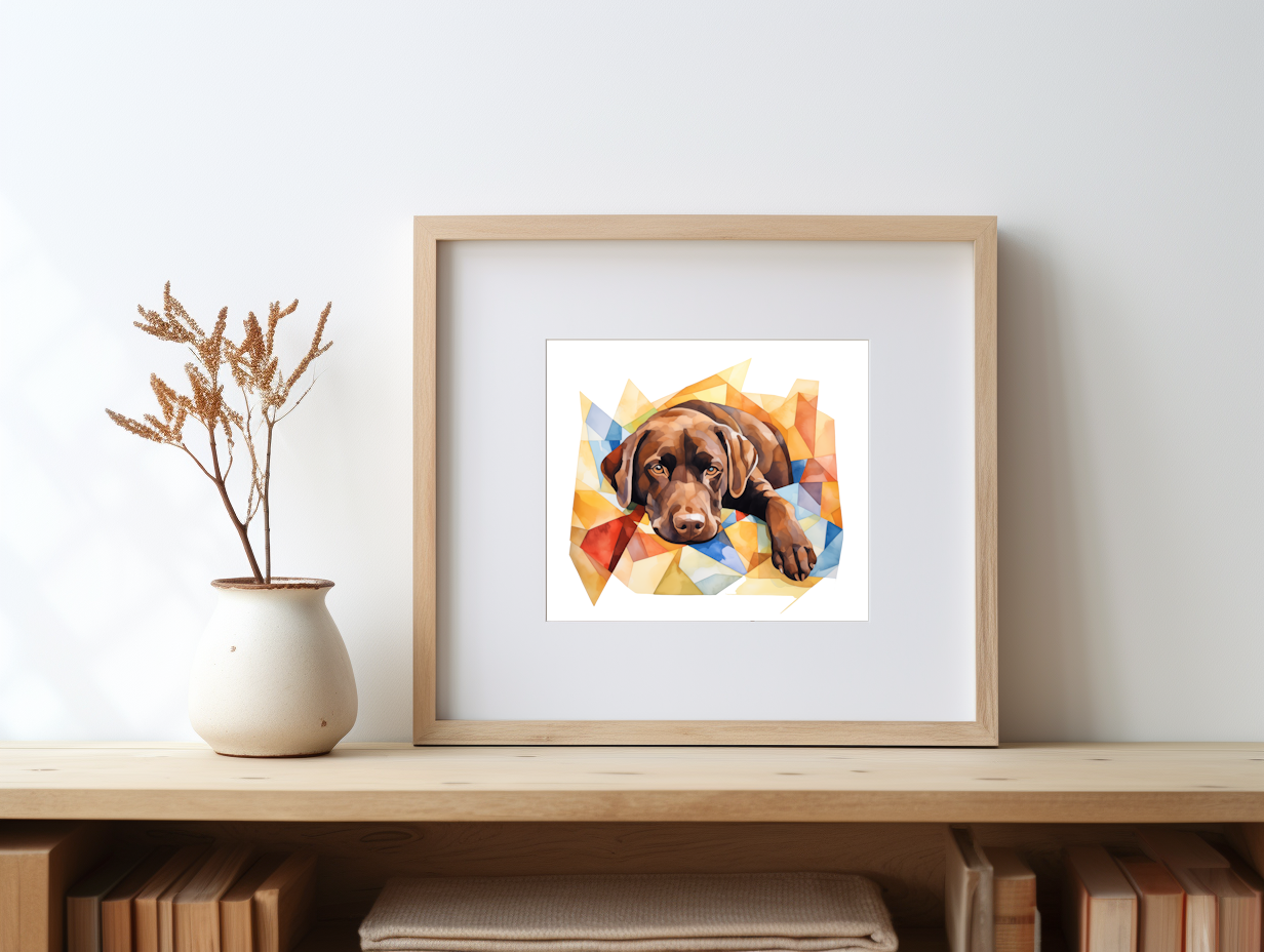 Chocolate Labrador Print - Modern Watercolor - Dog Portrait / Poster / Wall Art - Ready to Hang, Versatile and Vibrant on Fine Art Paper