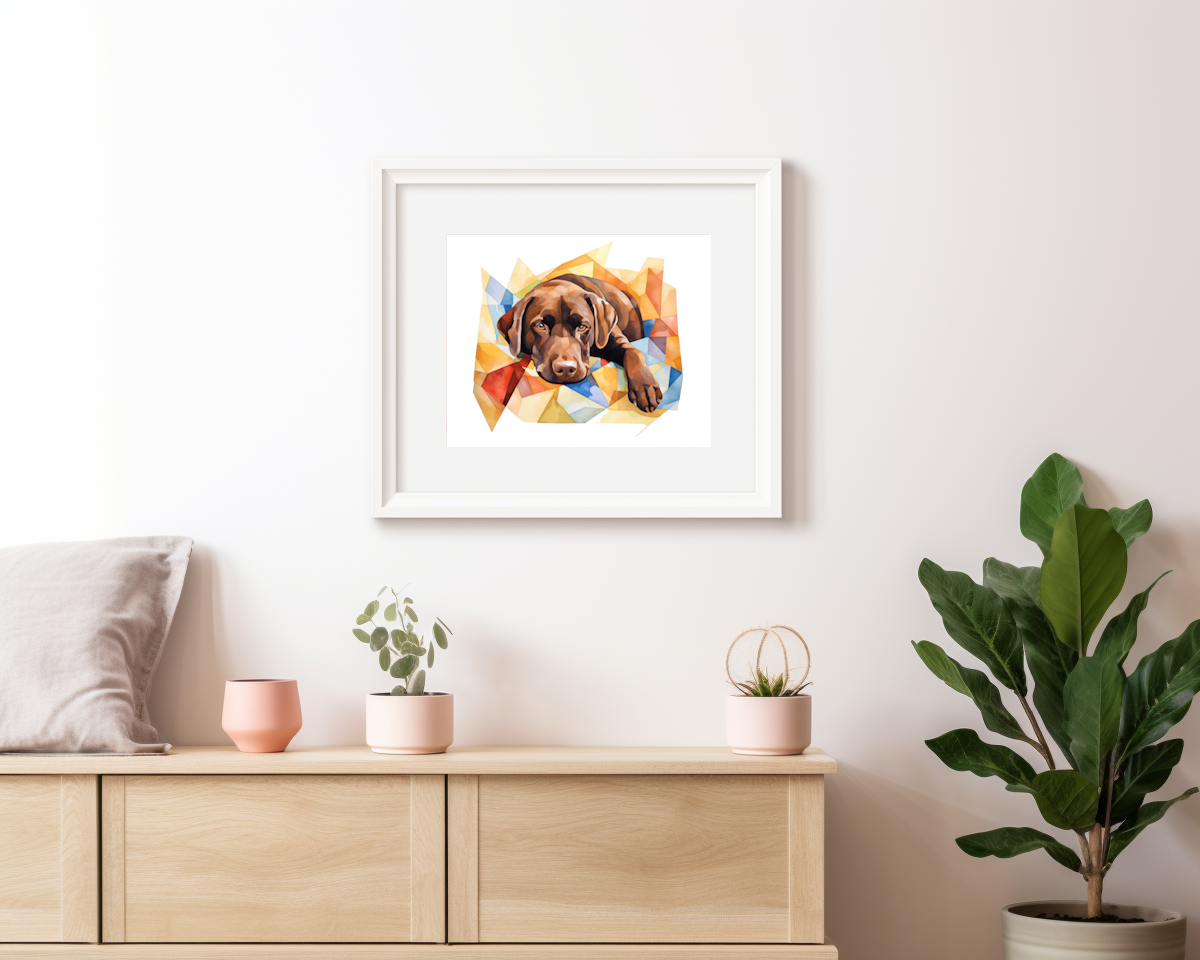 Chocolate Labrador Print - Modern Watercolor - Dog Portrait / Poster / Wall Art - Ready to Hang, Versatile and Vibrant on Fine Art Paper