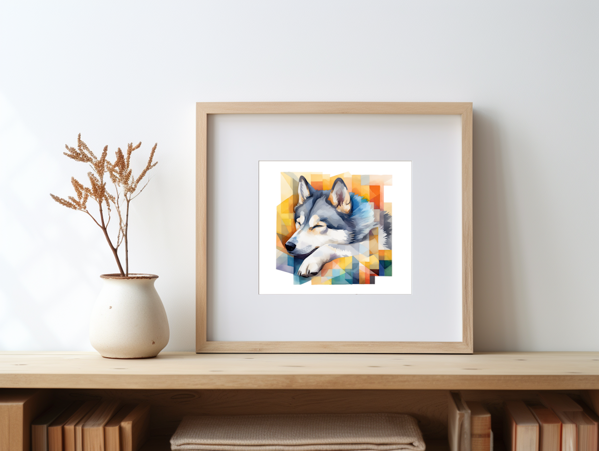 Husky Print - Modern Watercolor - Dog Portrait / Poster / Wall Art - Ready to Hang, Versatile and Vibrant on Fine Art Paper