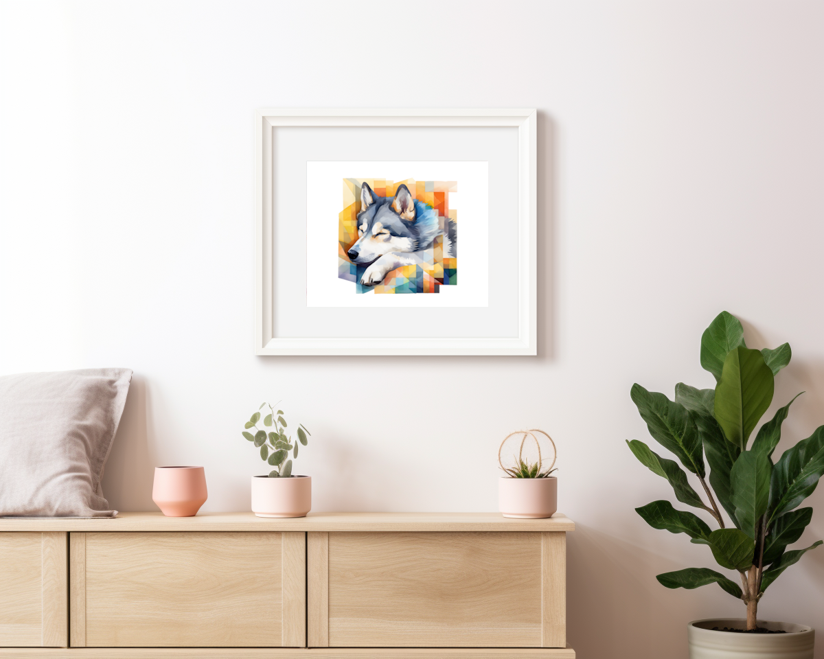 Husky Print - Modern Watercolor - Dog Portrait / Poster / Wall Art - Ready to Hang, Versatile and Vibrant on Fine Art Paper